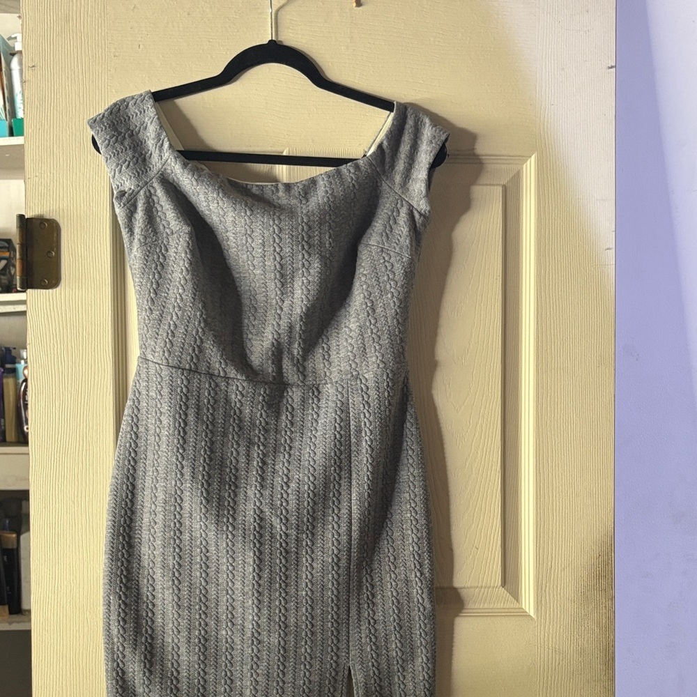 ALI & JAY Gray Textured Midi Dress